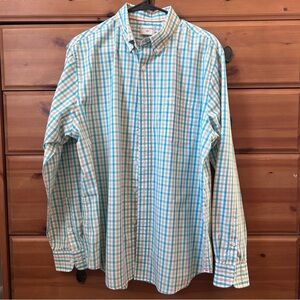 Men’s Dockers Teal & Tan Plaid Shirt